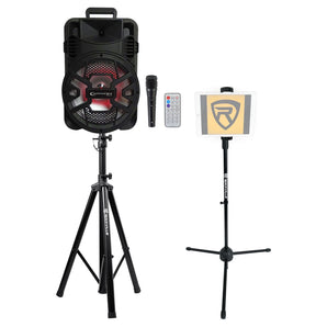 Technical Pro Rechargeable Karaoke Machine w/Bluetooth/TWS Bundle with Tripod & Tablet Stand