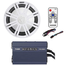 45KM102 Marine Subwoofer + Hifonics Amp + White LED Grille + Remote