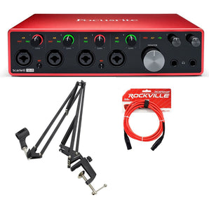 Focusrite Scarlett 18i8 3rd Gen 18-in, 8-out USB audio interface +Boom Arm  and Cable