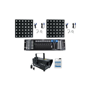 (2) Rockville STAGE MATRIX 36 RGB DJ Blinder Lights+DMX Controller+LED Fogger