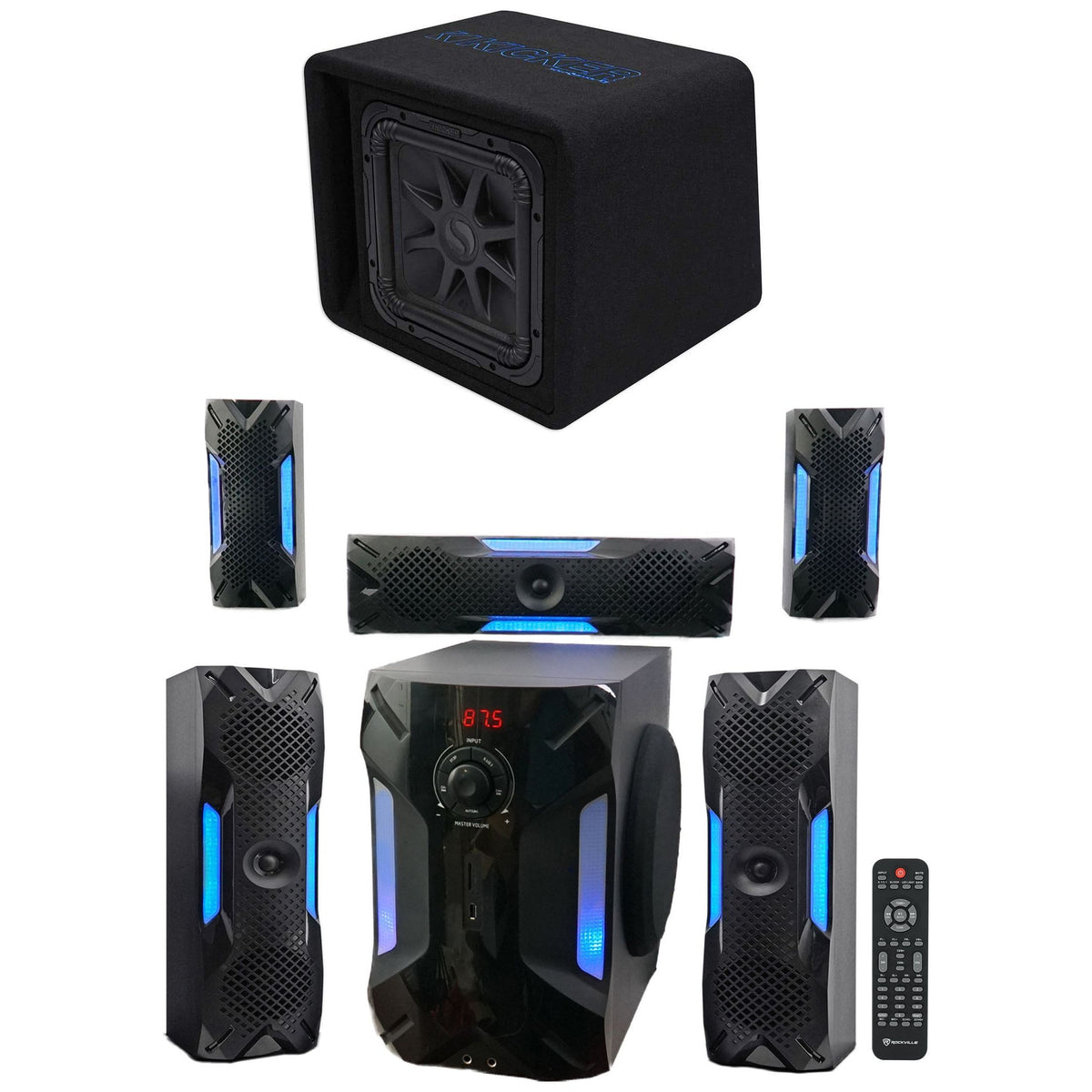 44VL7S122 12" Loaded Ported Sub Enclosure + HTS56 Home Theater System