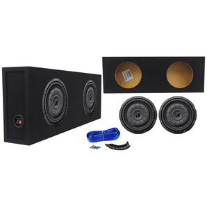 (2) Kicker 43CVT104 COMPVT 10" 1600w Shallow Subwoofers+Sealed Sub Box Enclosure