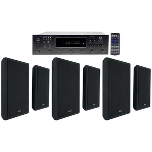 Technical Pro 6000w 6-Zone Home Theater Bluetooth Receiver+6) Slim Wall Speakers