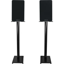 RockShelf 54B Black 5.25" Home Bookshelf Speakers w/37" Stands
