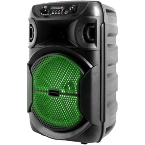 Technical Pro Rechargeable 8" LED Karaoke Machine Speaker System w/Bluetooth+Mic