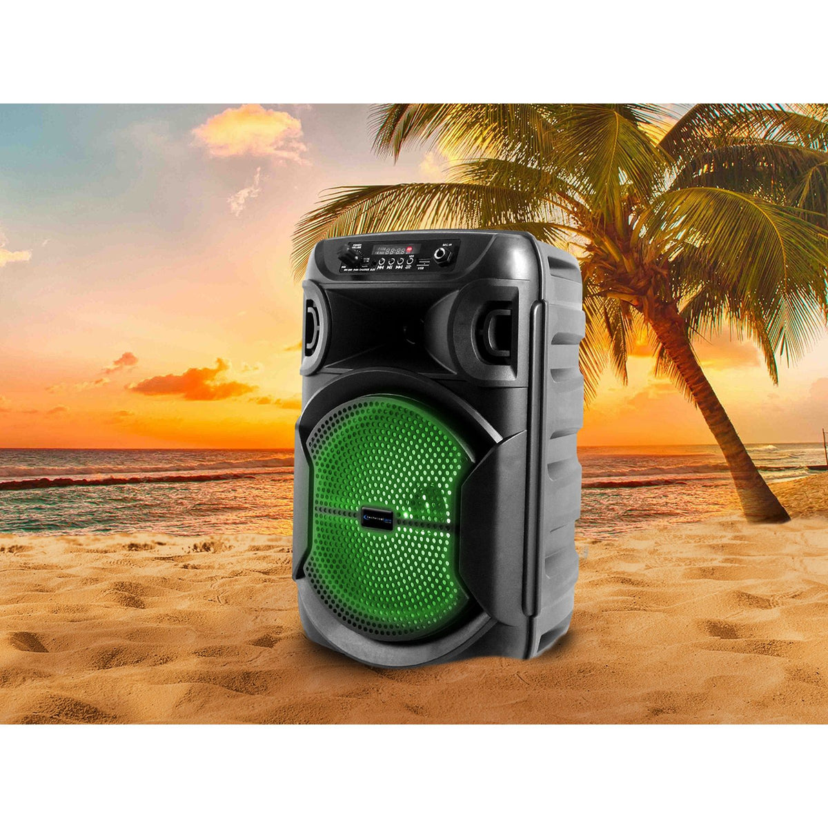 Technical Pro BOOM8 Rechargeable 8" LED Party Speaker w/Bluetooth/USB+Microphone