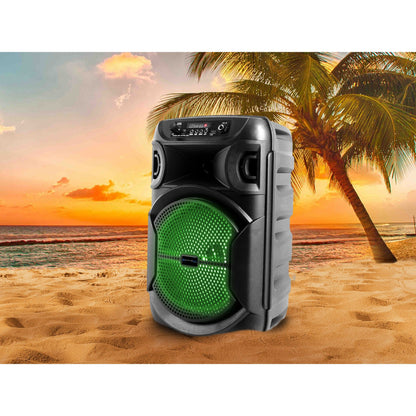 Technical Pro BOOM8 Rechargeable 8" LED Party Speaker w/Bluetooth/USB+Microphone