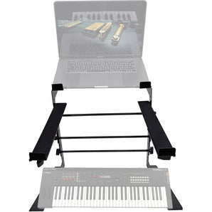 Rockville Dual Shelf Laptop+Controller Stand for Yamaha MX61 Synthesizer