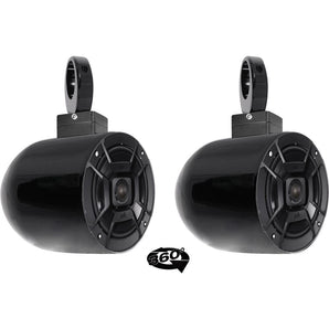 (2) Polk Audio 6.5" 360° Swivel Black Aluminum Wakeboard Tower Speakers