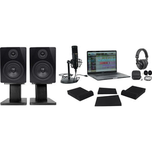 Rockville Home Recording Studio Kit w/ 5.25" Monitors+USB Mic+Headphones+Stands