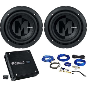 (2) Memphis Audio PRX624 6.5" Car Subwoofers 300w Subs+Mono Amplifier+Amp Kit