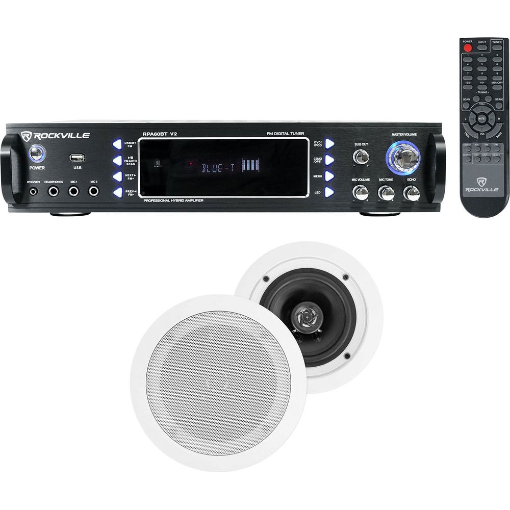 RPA60BT + 2-Pack + HC55 White In‑Ceiling Speakers Bundle