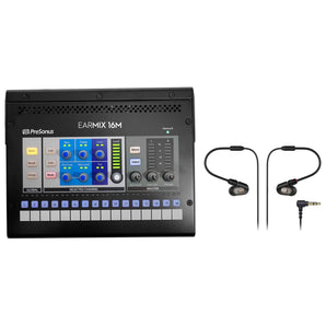 PRESONUS EarMix 16M 16x2 16-Channel Monitor Mixer+Audio Technica In-Ear Monitors