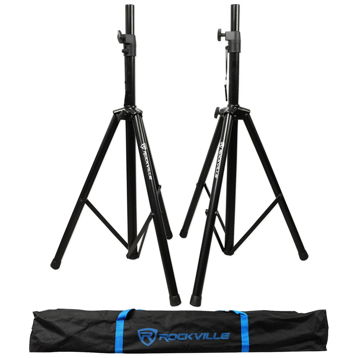 (2) BPA8 300 Watt 8" Powered Speakers+Mackie Mixer+Stands+Cables+Bag