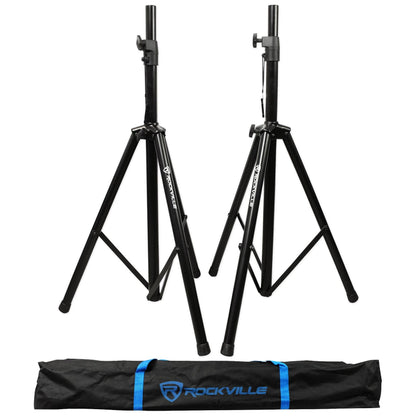 (2) BPA8 300 Watt 8" Powered Speakers+Mackie Mixer+Stands+Cables+Bag