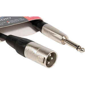 Hosa HPX-003 3 Foot 1/4" TS - XLR 3Pin Male Unbalanced Interconnect Audio Cable