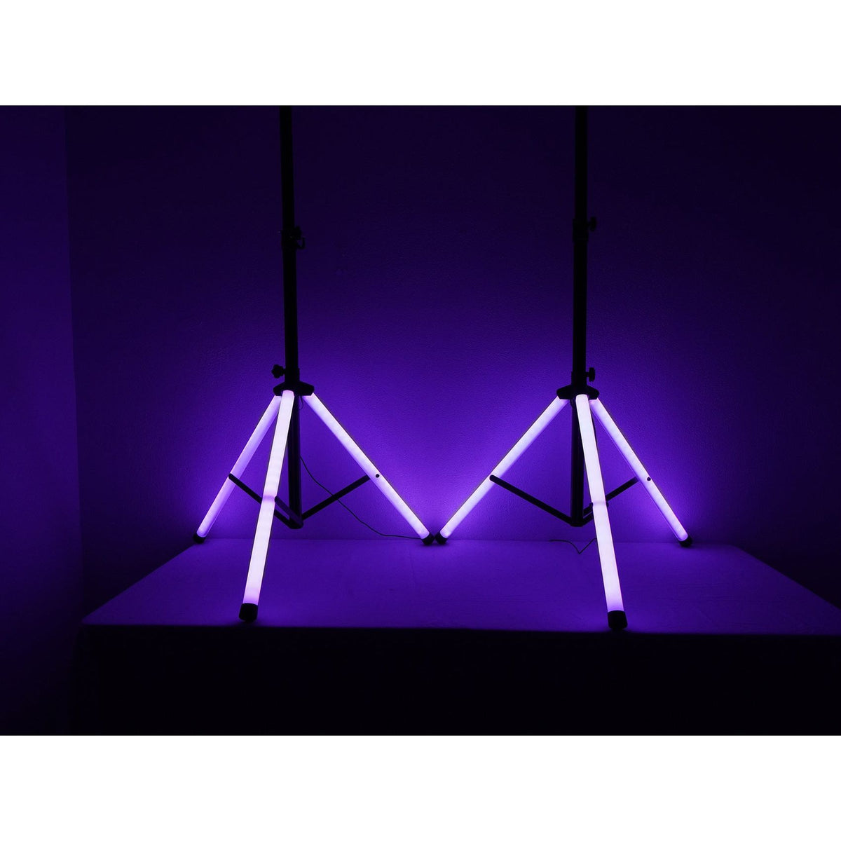 (2) BPA8 8" Powered 300W DJ PA Speakers w/Bluetooth+LED Stands+Cables