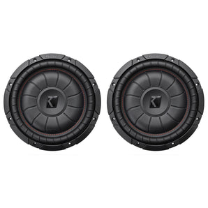 2) Kicker 43CVT104 COMPVT 10" 1600 Watt Shallow Slim Car Subwoofers Subs CVT10-4