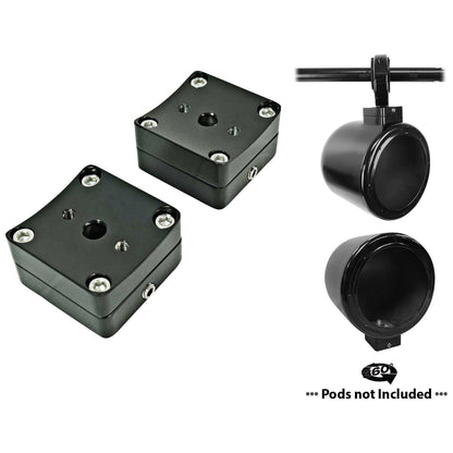 Pair KICKER 45KM654 6.5" 390w Black Marine Wakeboard Swivel Tower Boat Speakers