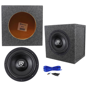 Rockville W10K6D2 V2 10" 2000 Watt Car Audio Subwoofer+Sealed Sub Box Enclosure