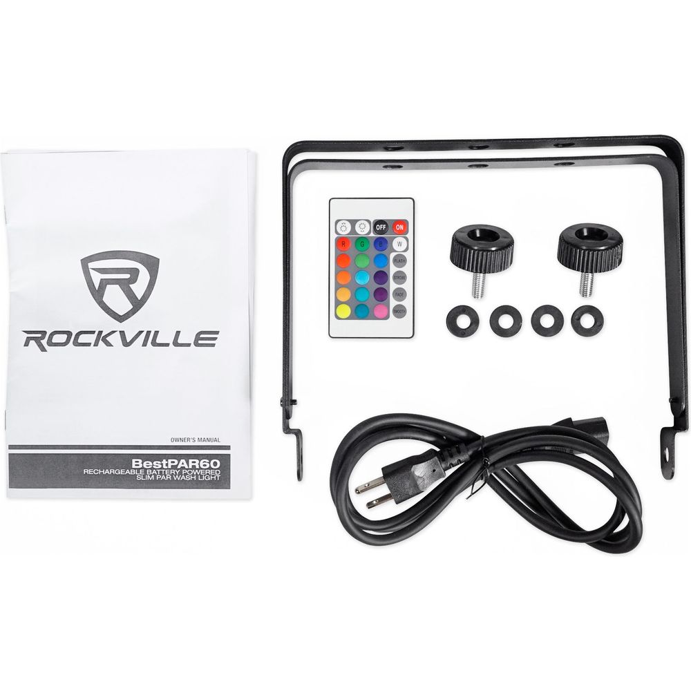 (2) BEST PAR 60 Rechargeable Wash Lights w/Wireless DMX Controller