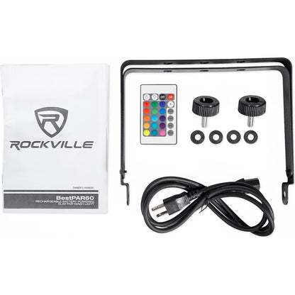 (2) BEST PAR 60 Rechargeable Wash Lights w/Wireless DMX Controller