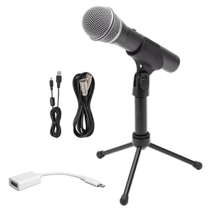 SAMSON Q2U USB+XLR Recording Podcasting Streaming Microphone+iPhone/iPad Cable