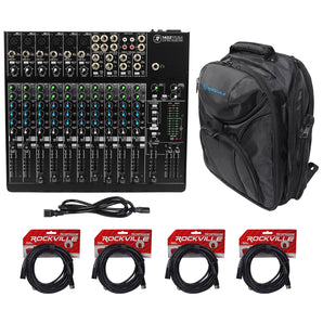 Mackie 1402VLZ4 14-channel Compact Analog Mixer w/6 ONYX Preamps+Backpack+Cables