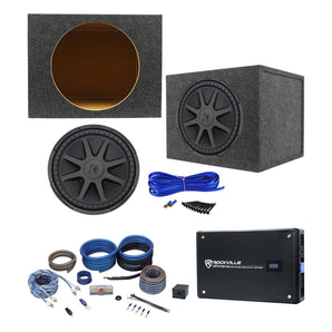 Kicker 44CVX152 CVX 15" 2000w Car Subwoofer+Sealed Sub Box+Mono Amplifier+Wires