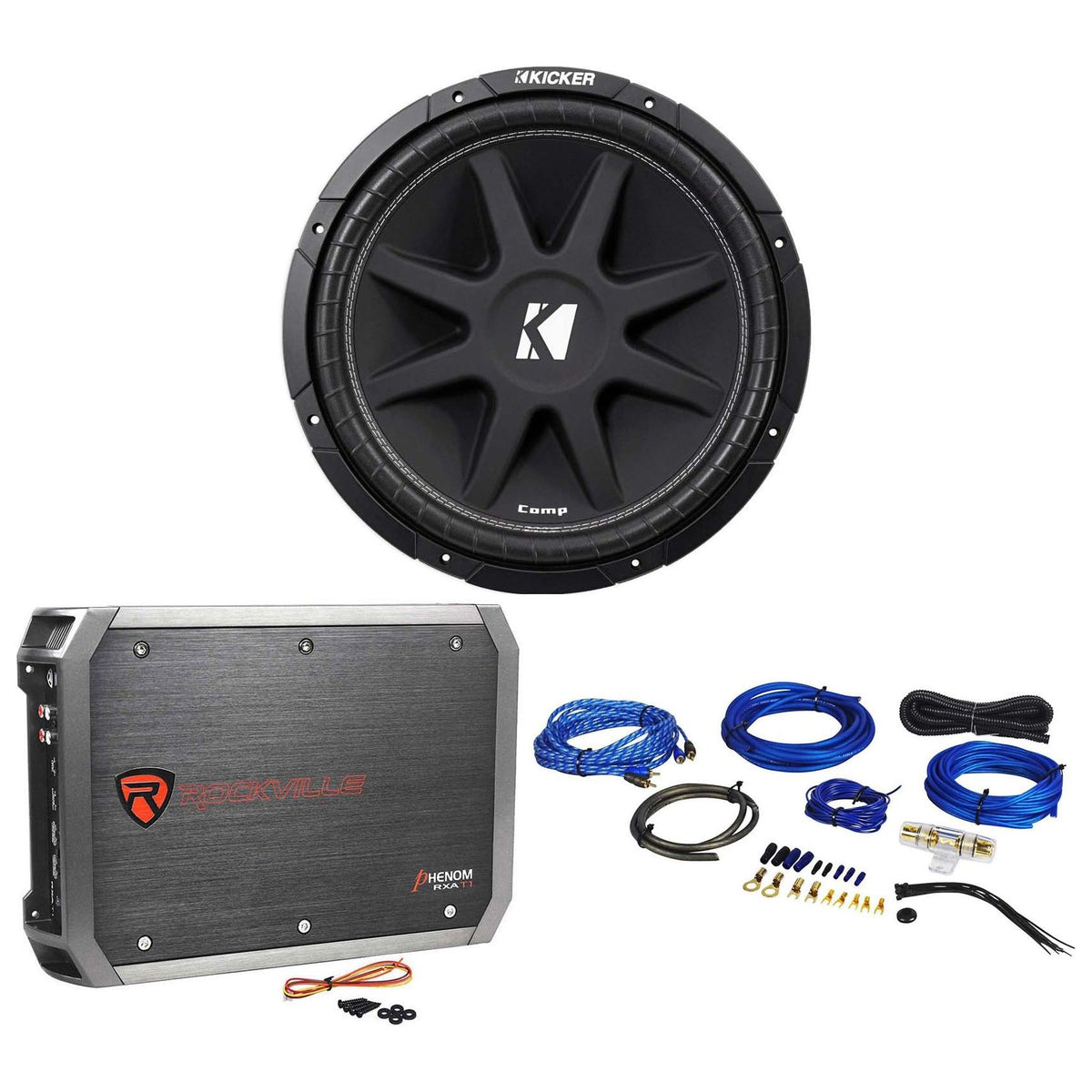 43C154 Comp 15" 500W SVC 4-Ohm Subwoofer, RXA-T1 Amplifier & RWK81 Amp Kit