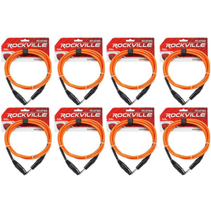 8 Rockville RCXFB6O Orange 6' Female REAN XLR to 1/4'' TRS Balanced Cables OFC