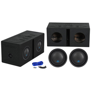 (2) ALPINE S-W8D2 8" 900 Watt Car Audio Subwoofers+Vented Sub Box Enclosure