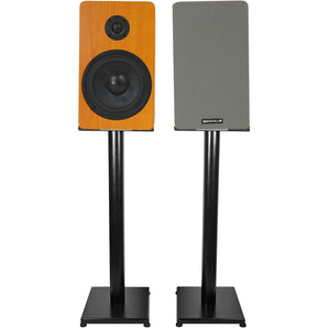 Pair Rockville RockShelf 54C Classic 5.25" Home Bookshelf Speakers w/29" Stands