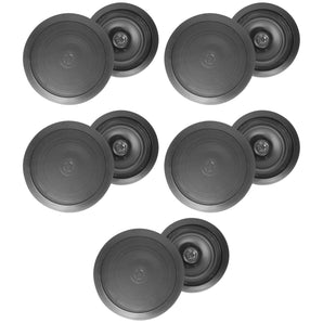 (10) Rockville HC655 6.5" 500 Watt Black In-Ceiling Home Theater Speakers 8 Ohm