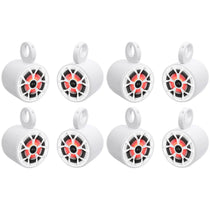 (8) RKL65MBW 6.5" 700W Marine Wakeboard LED Speakers+(2) Color Grilles