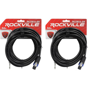 2 Rockville RCTS1425 25' 14 AWG 1/4" TS to Speakon Pro Speaker Cable 100% Copper