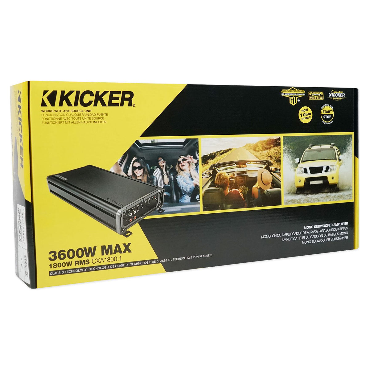 KICKER 46CXA18001T CXA1800.1 1800 Watt RMS Mono Class D Car Audio Amplifier Amp
