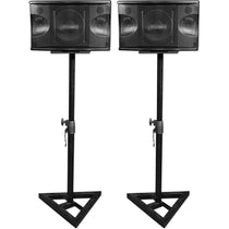 KPS80 8" Karaoke Speakers 2-Pack + Adjustable Studio Monitor Stands Bundle