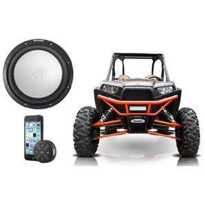KICKER 45KM102 10" 350w Subwoofer+Bluetooth Controller For Polaris RZR/ATV/UTV