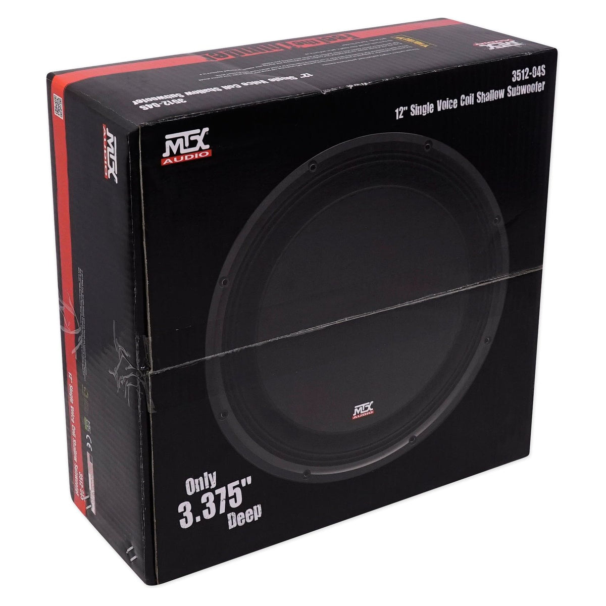 3512-04S 12" Shallow Mount Subwoofer, Amplifier & Amp Kit