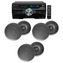 4000W Bluetooth DVD Receiver with (6) 8" Black Ceiling Speakers