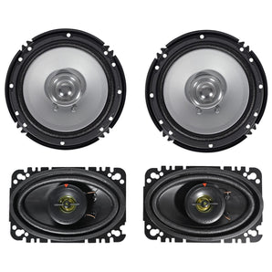 (2) Kenwood KFC-C1656S 6.5" 600 Watt Car Audio Speakers+(2) 4x6" Speakers