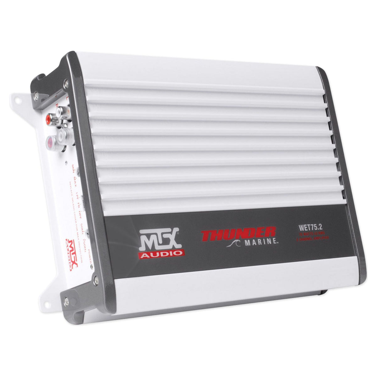 45KMTC8W 8" 600W Marine Wakeboard LED Tower Speakers + WET75.2 Amplifier + RMWK8 Wire Kit