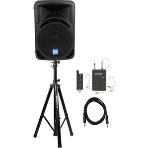 Rockville 12" Church Speaker Sound System w/ Headset Mic For Sermons, Speeches