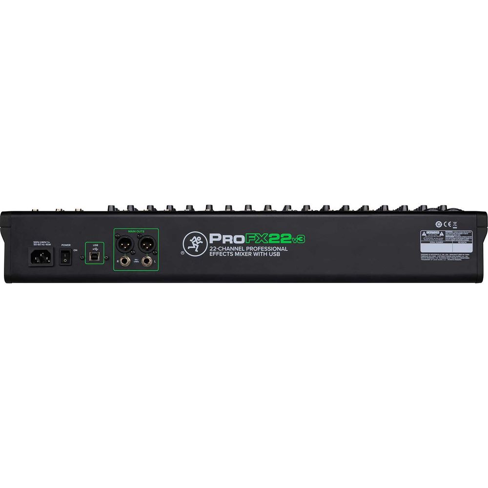 ProFX22v3 22-Channel Effects Mixer w/USB + Stand + Mics + Cables