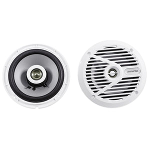 Pair Alpine SPS-M601W 6.5" 220w White Marine Boat Dual Wakeboard Tower Speakers