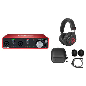 Focusrite SCARLETT 4I4 3rd Gen 192KHz USB Audio Interface and PRO-M50 SR Headphones