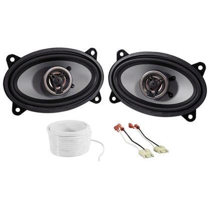 CS46CX Front Speaker Replacement + Harness + Wire For Jeep Wrangler YJ 87-95