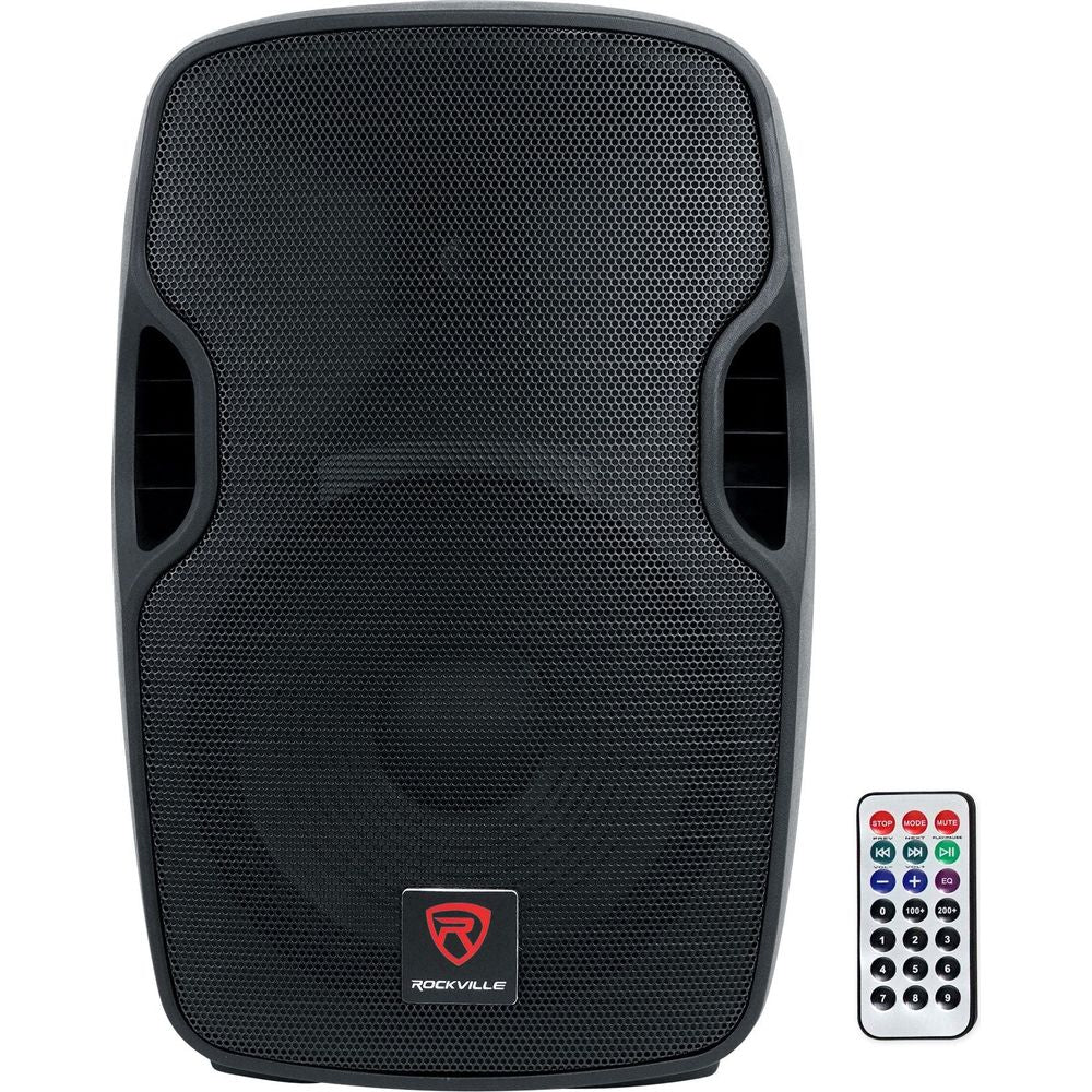 BPA12 12" Powered Speakers 2-Pack + Tripod Stands + XLR Cables Bundle
