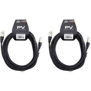 (2) Peavey PV 25' XLR Female to Male Low Z Mic Cables - 100 % Copper/Top Quality